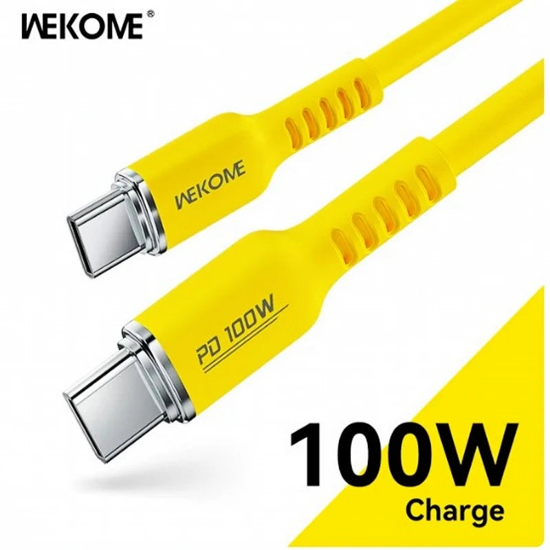 WEKOME 100W Type C Fast Charging Liquid Silicone Cable iPhone 15 Charging Cable Data Transmission Cord for iPhone Xiaomi Samsung SPINGHAR