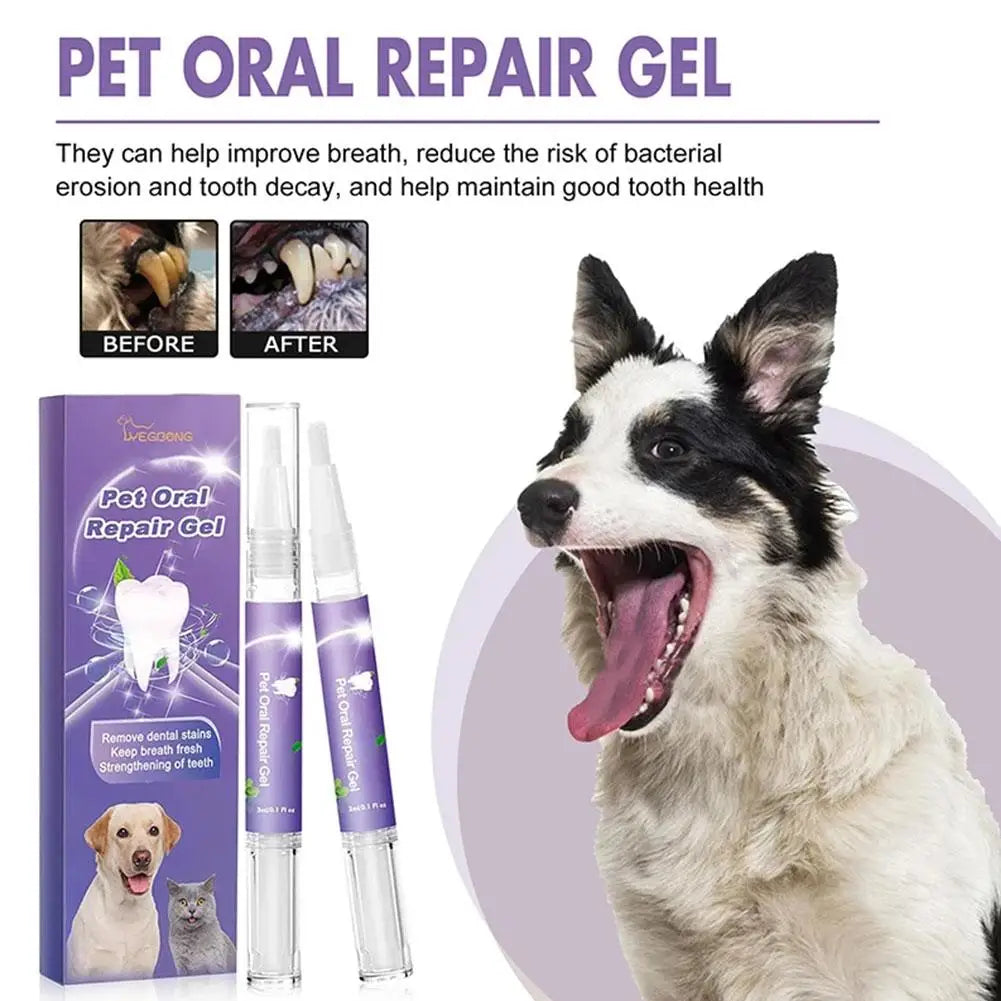 Pet Teeth Cleaning Pen Dog Cat Tartar Plaque Remover Freshen Breath Clean Tooth Stains Deodorant Repair Gum Pet Oral Care Gel SPINGHAR