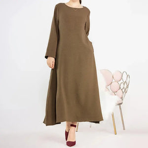 New Long Sleeve Abaya with Pockets - Jazz Crepe EID Dress - SPINGHAR