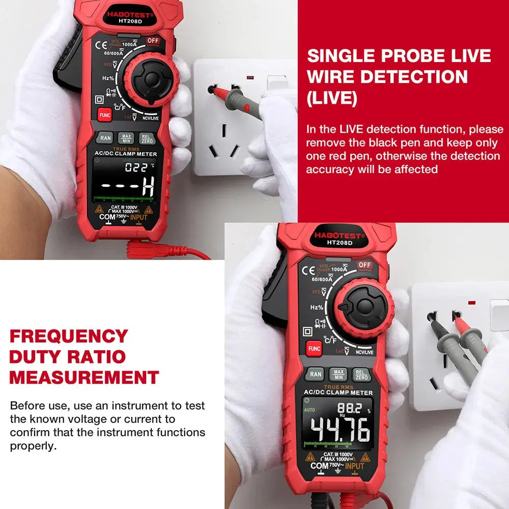 HT208A/D True RMS Digital Clamp Meter - SPINGHAR