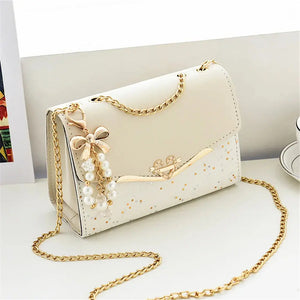 Trendy Sequin Messenger Bag for Women with Tassel Pendant - SPINGHAR