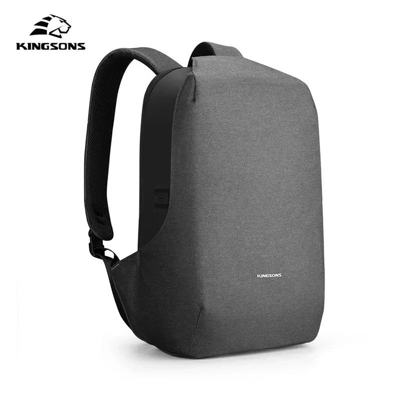 Kingsons Anti-theft Backpack Men 15.6 inch Laptop 180 Degree Open  W USB Charging Waterproof School Bag for College Student Boys SPINGHAR