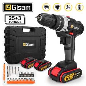 21V Cordless Impact Drill - Mini Screwdriver & Hammer Drill - SPINGHAR