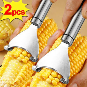 Stainless Steel Corn Peeler Serrated Corn Stripper Peelers Cob Shaver Planer Thresher Cutter Kitchen Fruit Vegetable Gadget Tool - SPINGHAR