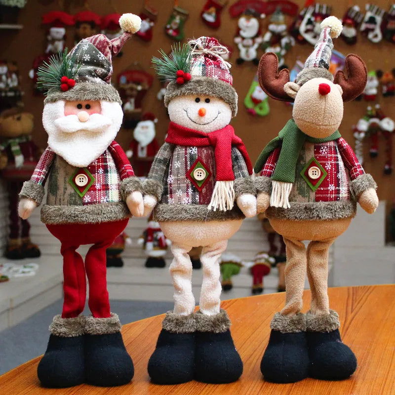 Christmas Doll Ornaments Merry Christmas Decorations for Home Santa Claus Snowman Elk Happy New Year Decor Gifts 2024 Noel SPINGHAR