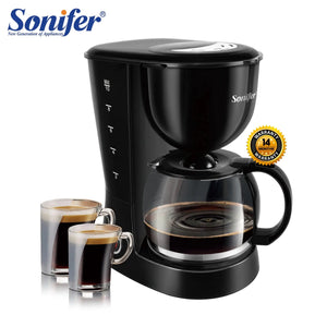 1.25L Electric Drip Coffee Maker 800W Household Coffee Machine 6 Cup Tea Coffee Pot Milk Coffee Maker for Gift 220V Sonifer - SPINGHAR