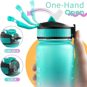 1000ML Water Bottle With Time Marker Plastic Motivational Water Bottle Drinking Bottle for Gym Sports Outdoor Travel Work 1PC SPINGHAR