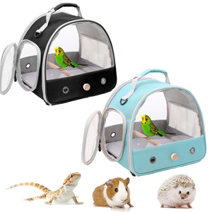 Portable Clear Bird Parrot Transport Cage Breathable Bird Carrier Travel Bag Small Pet Access Window Collapsible Outdoor Bag SPINGHAR