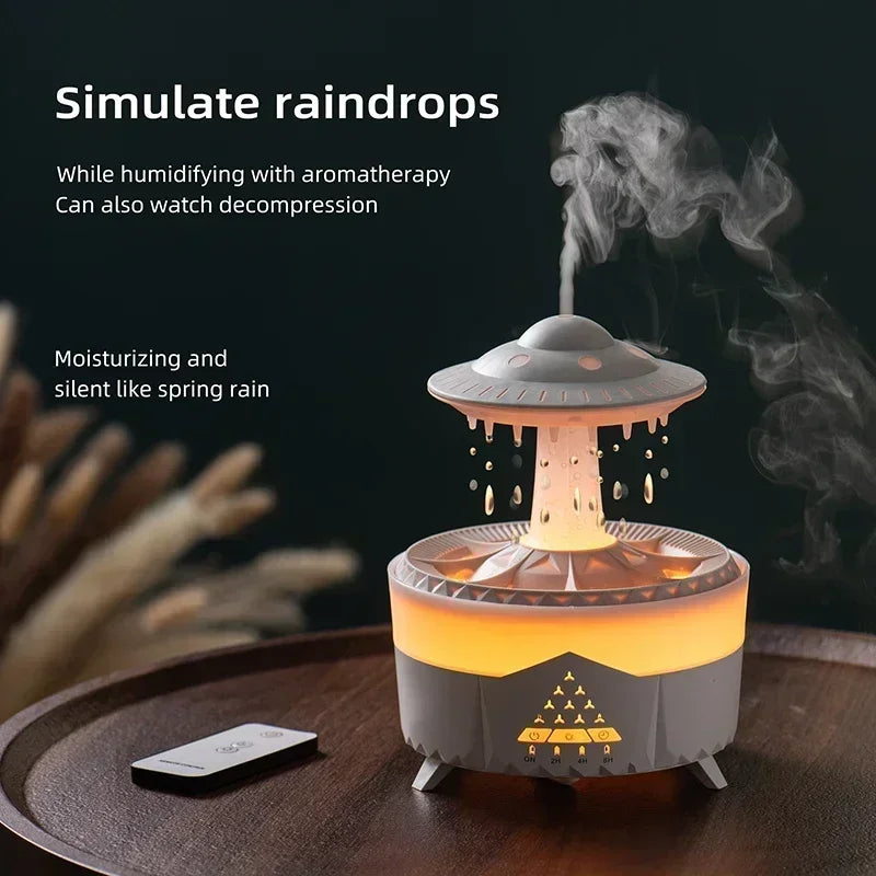 Rain Cloud Night Light humidifier with raining water drop sound and 7 color led light essential oil diffuser aromatherapy SPINGHAR