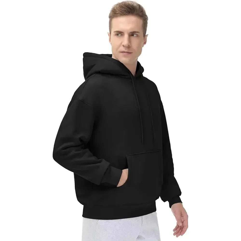 Spring/Fall Men's and women's plain black/grey hooded sweatshirts Street wear Running sweatshirts Casual loose hoodie pullovers SPINGHAR