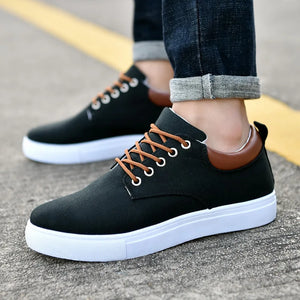 Men Shoes Canvas Sneakers Flats Lace up Leisure Loafers Fashion Comfort Rubber Sole Non Slip Sneakers 45 45 47 48 Large Size SPINGHAR