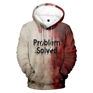 I'M Fine Bloody hooded  Problem Solved  hooded drawstring pocket sweatshirt men/women hip hop Pullovers SPINGHAR