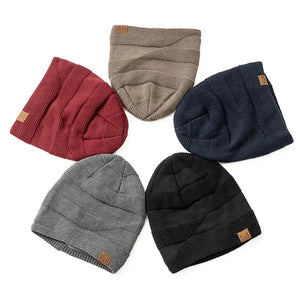 Unisex Slouchy Winter Hats: Fur-Lined Knitted Beanie Caps for Men and Women SPINGHAR