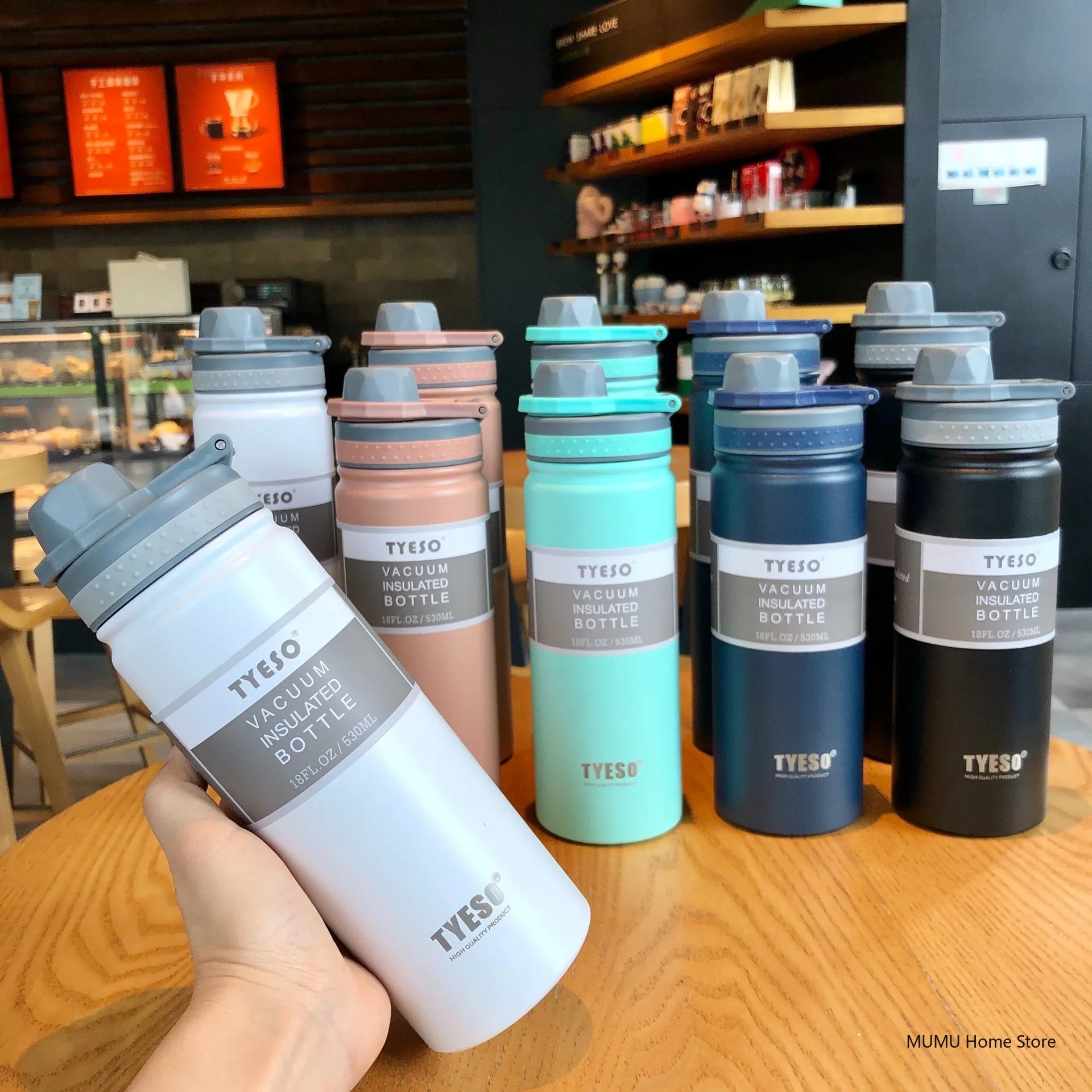 Tyeso 530/750ML Thermos Bottle Stainless Steel Vacuum Flask Travel Cup Insulated Water Bottle Sport Thermal Mug Hot & Cold Mug SPINGHAR