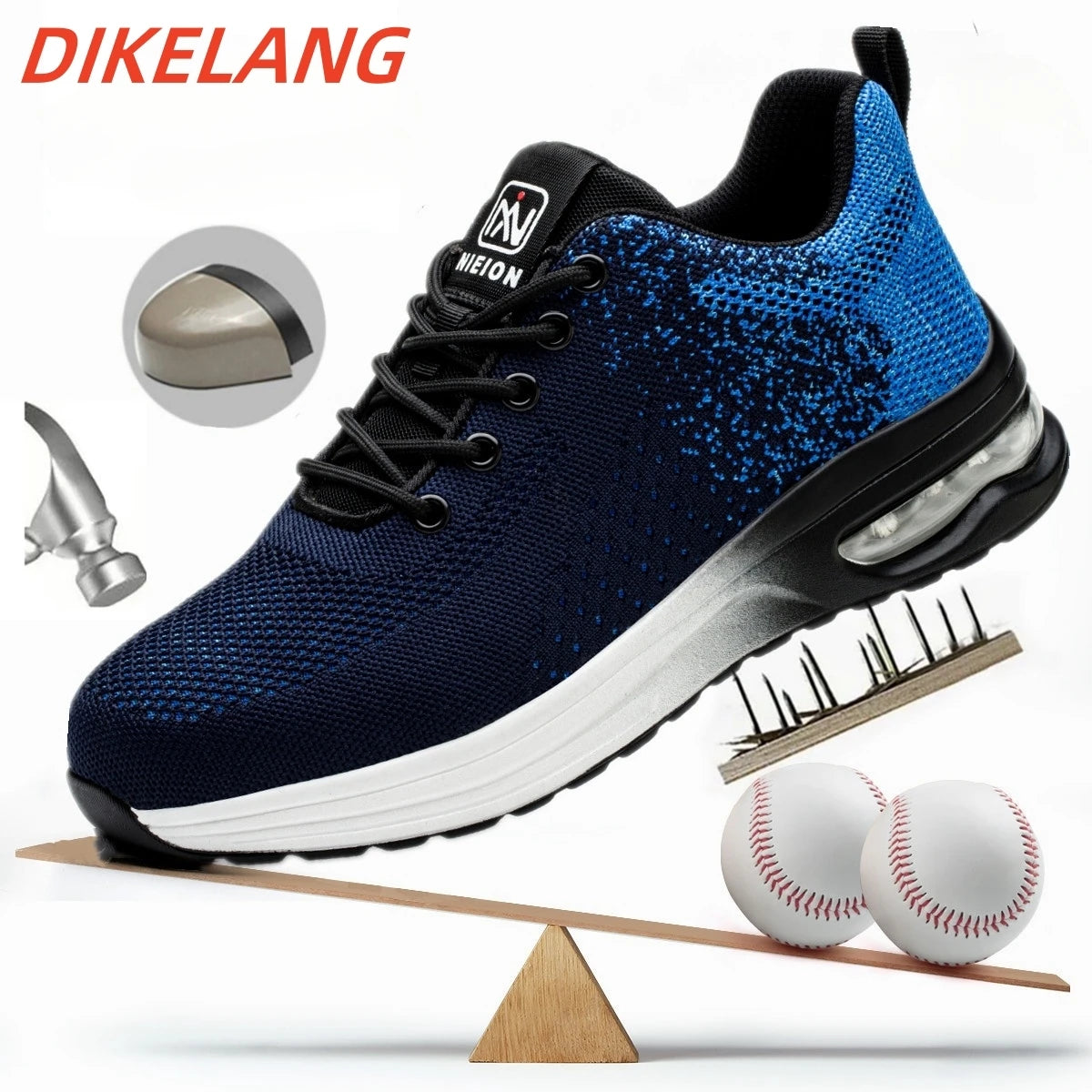 Air Cushion Work Safety Shoes For Men Women Breathable Work Sneakers Steel Toe Shoes Anti-puncture Safety Protective Shoe SPINGHAR