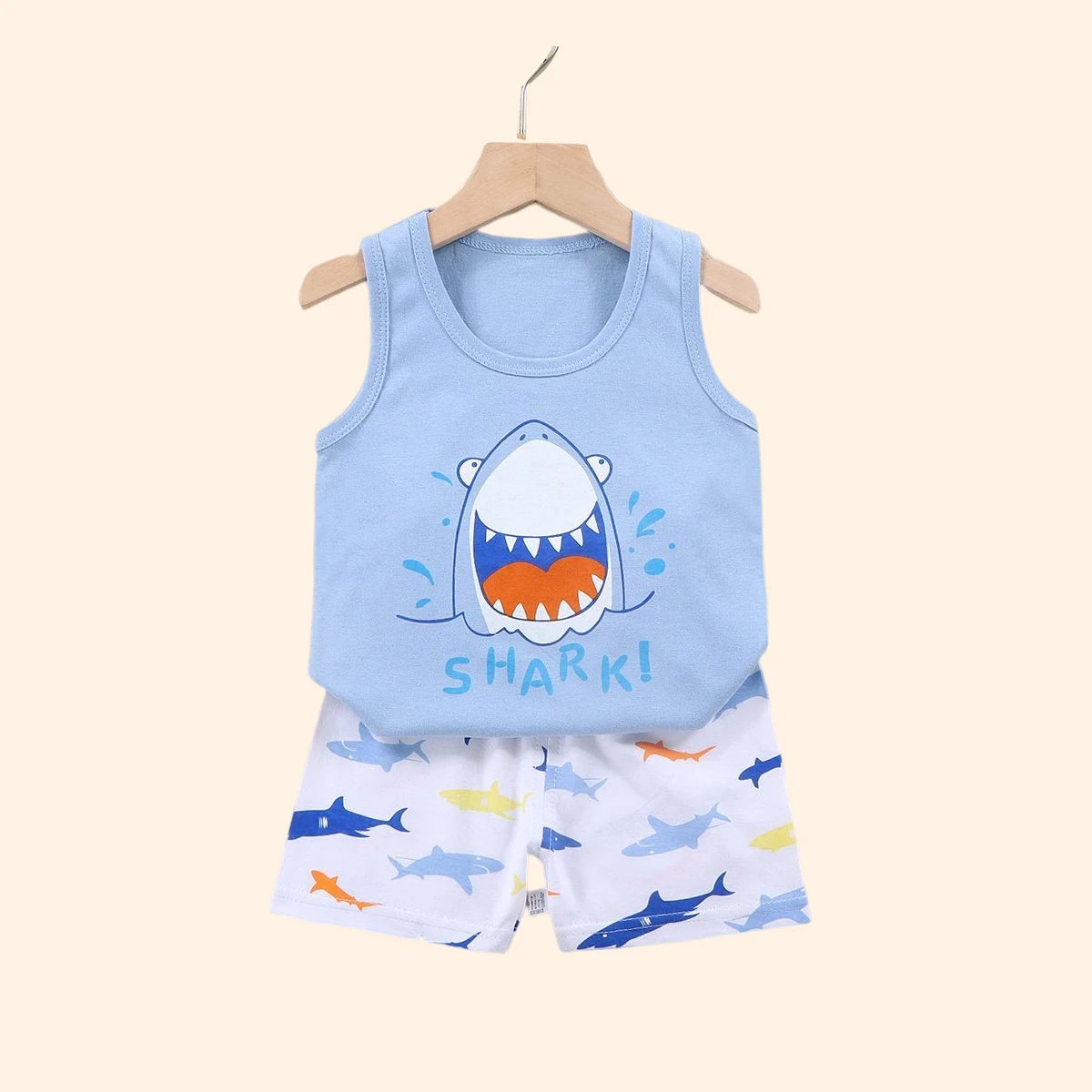 2PCS Children Clothing Vest Suit Children's Sets Summer Cotton T-Shirts Shorts Boys Girls Sleeveless Kids Clothes for baby SPINGHAR