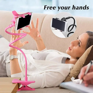 Universal Lazy Bracket Mobile Phone Holder Gooseneck Stand Stents Flexible Bed Desk Table Clip Bracket for Smartphone Holder SPINGHAR