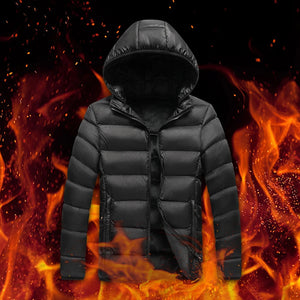 Padded Jacket Men Winter Light Parkas Fashion Casual Solid Color Parkas Warm Thick Jacket Male Waterproof Caot Black SPINGHAR