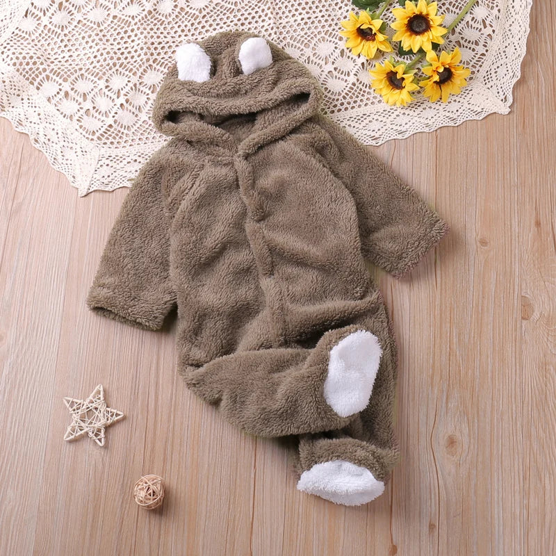 Humor Bear Autumn Cartoon Style Winter Long Sleeve Baby Boys Girls Rompers Toddler Kids Playsuit Jumpsuits Baby Clothes SPINGHAR