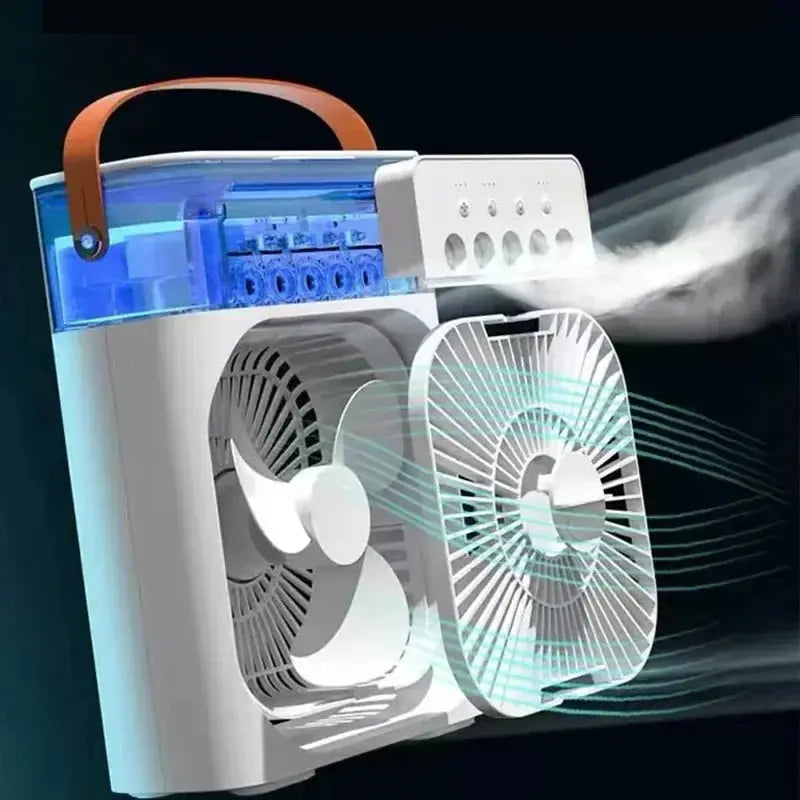 3 In 1 Fan AIr Conditioner Household Small Air Cooler LED Night Light Portable Humidifier Air Adjustment Fan Office Home Fan New - SPINGHAR