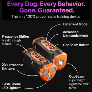 dog repellent Ultrasonic dog trainer Rechargeable anti-barking device withLED flashlight Portable to prevent dogs from barking SPINGHAR