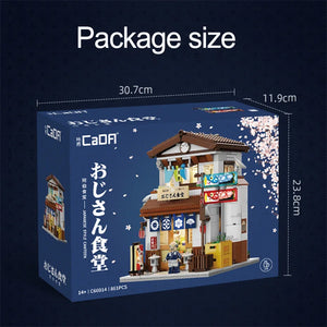 Cada LED City Japanese Style Canteen House Architecture Building Blocks Late Night Canteen Figures Bricks Toys for Kid Gifts SPINGHAR