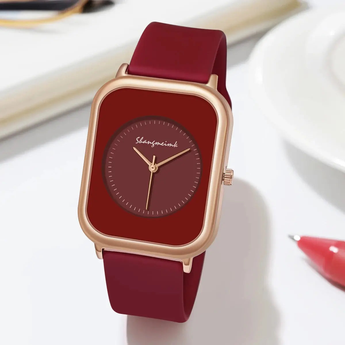 Casual Fashion Simple Personality Literal Women Silicone Quartz Watch - SPINGHAR