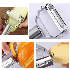 Multifunctional Kitchen Peeler Vegetable Fruit Peeler Stainless Steel Durable Potato Slicer Household Shredder Carrot Peeler - SPINGHAR