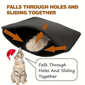 Cat Waterproof Litter Mat - Double Layer, Washable, Non-Slip Pet Supply SPINGHAR