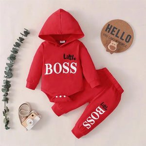 0-24 Months Newborn Baby Boy 2PCS Clothes Set Letter print Long Sleeve Hoodie Romper+Pants Toddler Boy Cute Spring&Autumn Outfit - SPINGHAR