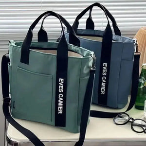 2024 New Casual Tote Large Capacity Shoulder Bag Nylon Waterproof Canvas Handbag Simple Fashion Messenger Bags For Schoolgirl SPINGHAR