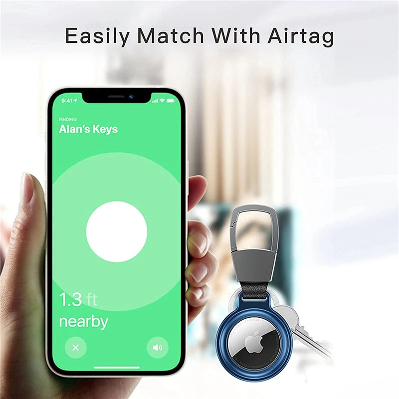 Metal Magnetic Anti-Lost Keychain Holder Case for Apple Airtag Air Tag Dog Cat Pet Collar Locator Tracker Protective Full Cover SPINGHAR