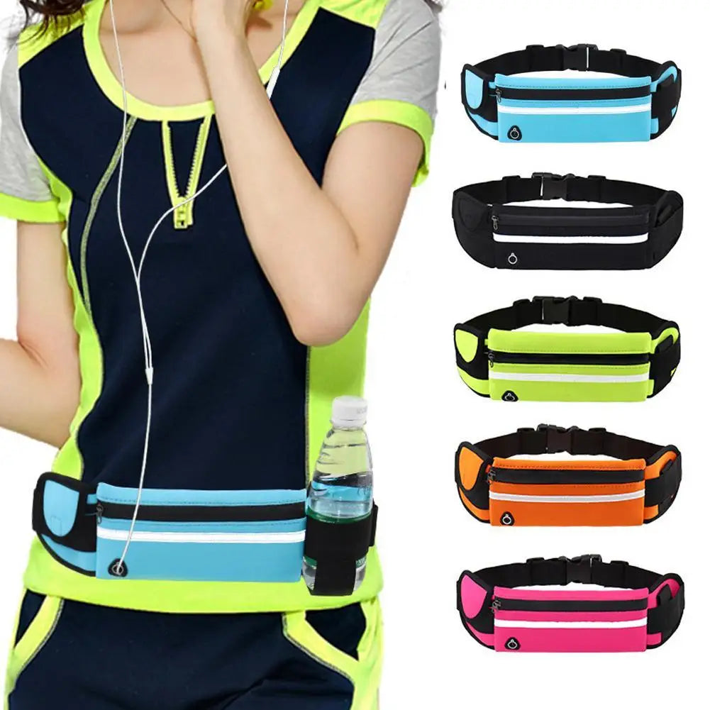 Portable Running Bag Nylon Waist Phone Bag Men Women Waterproof Gym Fitness Bag Hold Water Cycling Phone Case Outdoor Sport Belt SPINGHAR