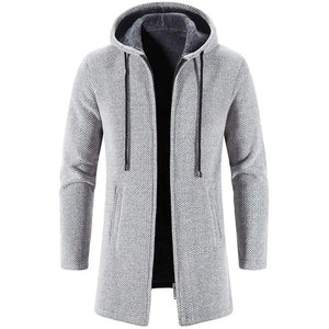 Men's Sweaters Coat Autumn Winter New Hot Warm Zipper Medium Long Cardigan Sweaters Man Casual Knitwear Sweatercoat mens clothes - SPINGHAR