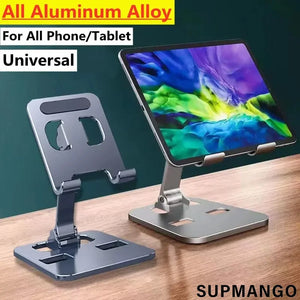 Universal Aluminum Alloy Portable Tablet Holder Mount For iPad Adjustable Flexible Folding Lazy Desktop Live Mobile Phone Stand SPINGHAR