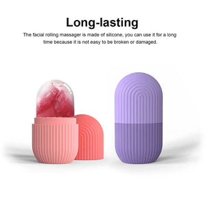 Silicone Ice Facial Roller Skin Care Beauty Lifting Contouring Tools Ice Cube Trays Ice Globe Balls Face Massager Skin Care Tool - SPINGHAR