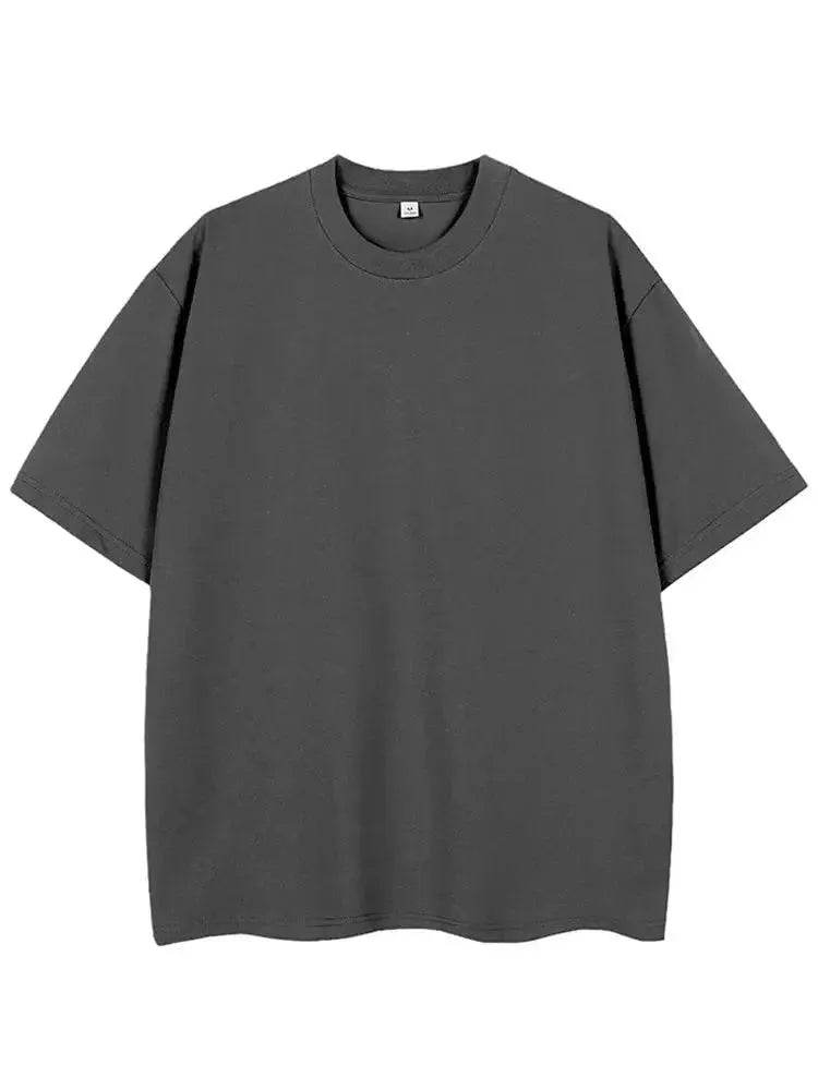 260G Heavy Cotton Oversized Summer T-Shirt for Men - Korean Fashion Short Sleeve - SPINGHAR