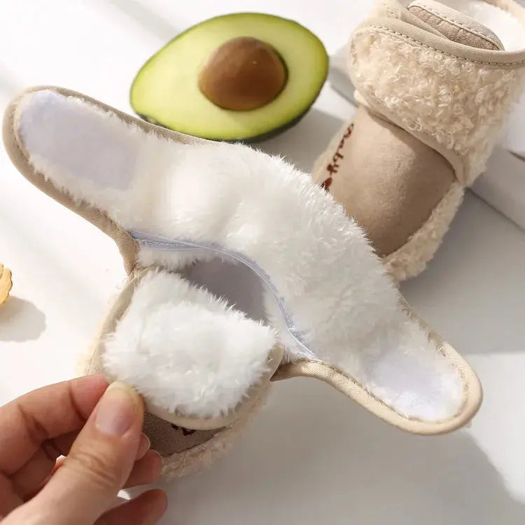 Baby Socks Winter Baby Boy Girl Booties Fluff Soft Toddler Shoes First Walkers Anti-slip Warm Newborn Infant Crib Shoes - SPINGHAR