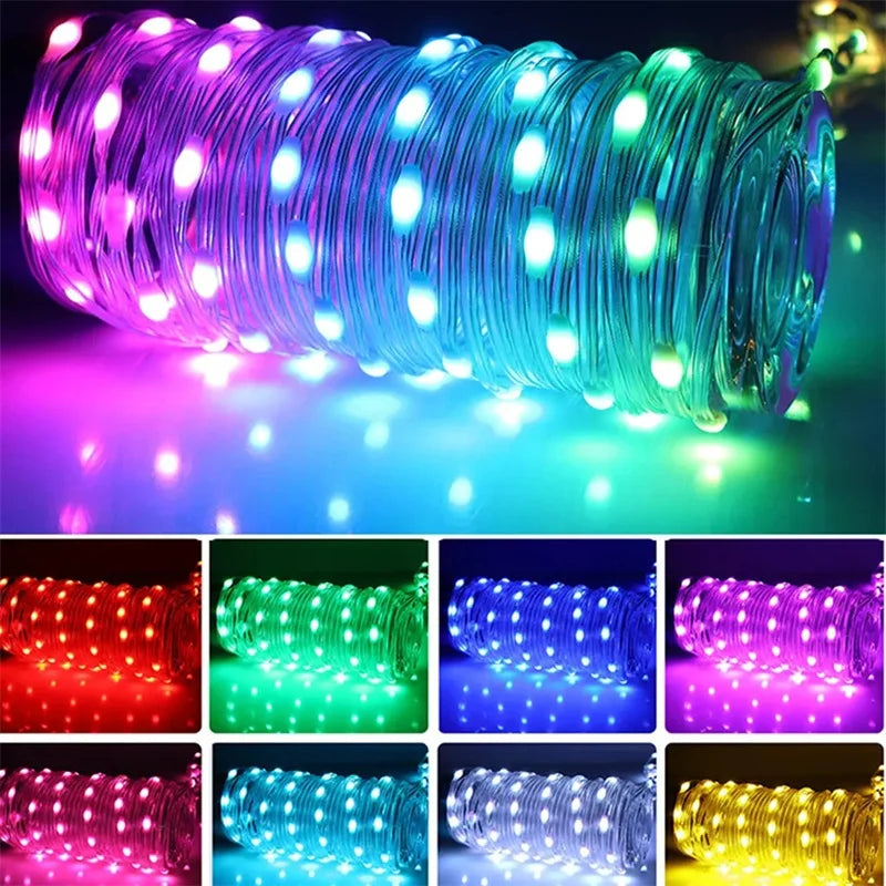 5/10/ 20M RGB LED String Light APP Bluetooth  Smart Fairy Lights Festoon Christmas Tree Wedding Outdoor Garden  Decor New Year L SPINGHAR