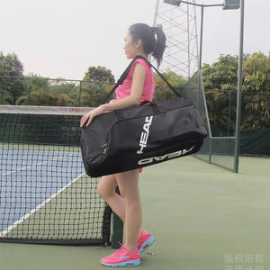 HEAD Racquet Sport Bags Large Capacity Original Large Capacity Original Badminton Backpack 6 Racket Sport Bag Raquete Tennis Bag SPINGHAR