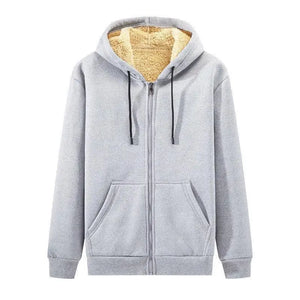 2024 New Winter Men's Hoodies Warm Fleece Sweatshirts Zipper Hoodie Men Sweatshirt Solid Color Man Hoody Sweatshirts For Male SPINGHAR