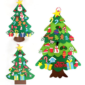 DIY Felt Christmas Tree Christmas Decoration for Home Navidad 2022 New Year Christmas Ornaments Santa Claus Xmas Kids Gifts SPINGHAR