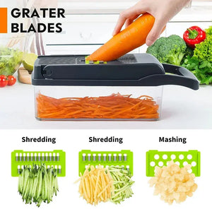 16 in 1 Multifunctional Vegetable Chopper Onion Chopper Handle Food Grate Food Chopper Kitchen tools Vegetable Slicer Dicer Cut - SPINGHAR