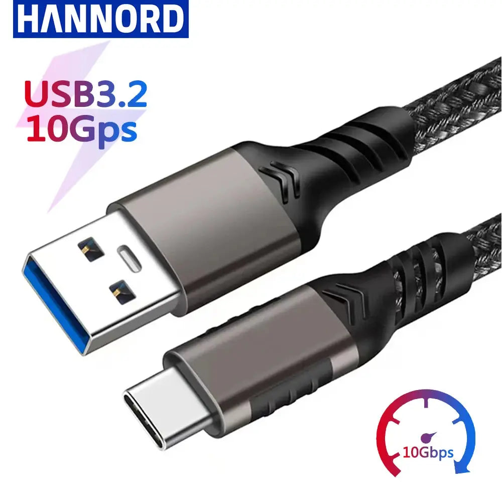 Hannord USB 3.2 A to Type-C Cable - 10Gbps Data Transfer & Quick Charge - SPINGHAR