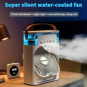 3 In 1 Fan AIr Conditioner Household Small Air Cooler LED Night Light Portable Humidifier Air Adjustment Fan Office Home Fan New - SPINGHAR