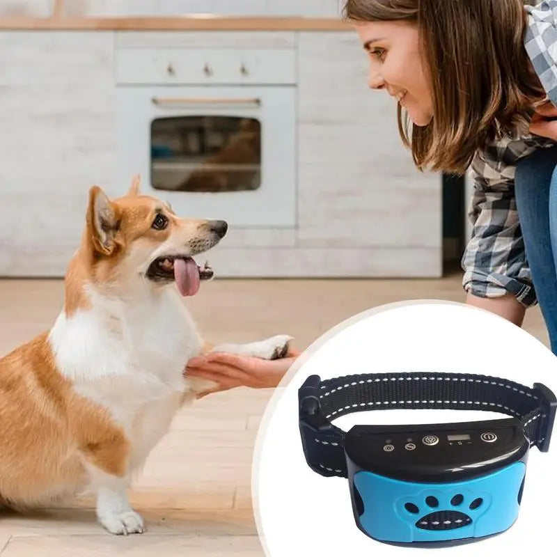 Bark Collar Dog Collar Rechargeable Smart Anti Bark Collar With Beep Vibration Automatic Stop Adjustable Dog Bark Collar For Dog SPINGHAR