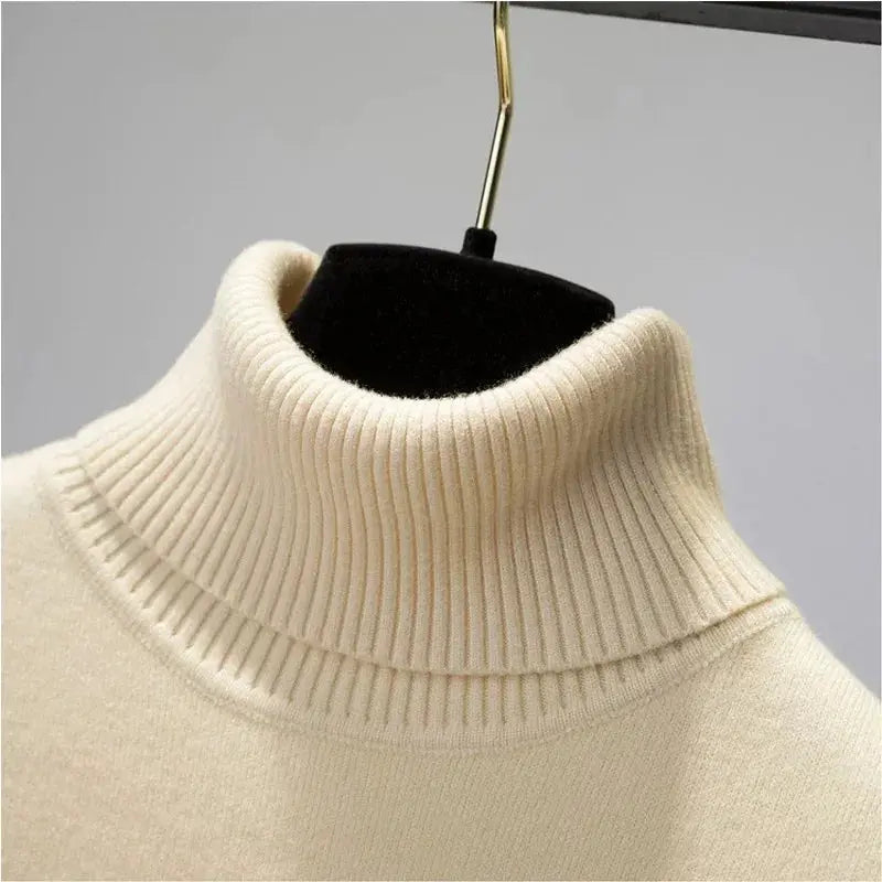 Elegant Women’s Turtleneck Winter Sweater: Thicken Velvet Lined Knitted Pullover SPINGHAR