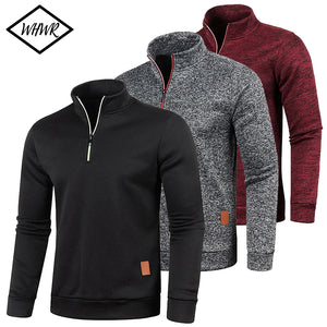 Men Sweatshirts Spring Thicker Pullover Half Zipper Pullover for Male Hoody Outdoor Sweatshir Autumn Solid Color Turtleneck Swea SPINGHAR