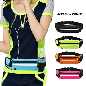 Outdoor Sports Waterproof Reflective Strip Waist Bag Mobile Phone Cycling Fitness Running Waist Bag Adjustable Elastic Strap SPINGHAR