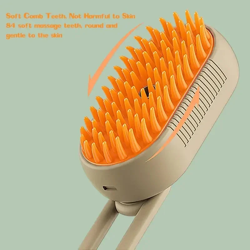 Steamy Dog Brush Electric Spray Cat Hair Brush 3 in1 Dog Steamer Brush for Massage Pet Grooming Removing Tangled and Loose Hair SPINGHAR